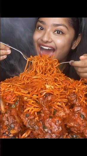 MUKBANGER eating Spicy Hot Noodles🥵🍜 #asmreating