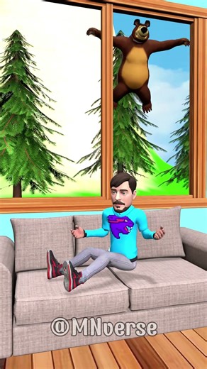 Video Funny Mr BEAST and Bear likes to laugh😍😁👍