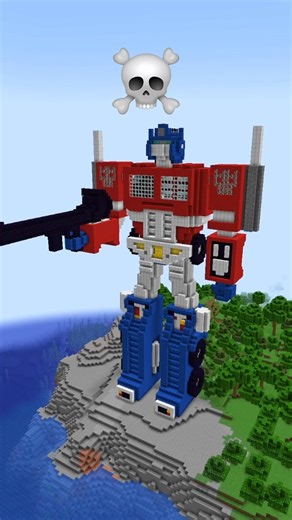 Hafsa Malik on Instagram: "Minecraft Optimus Prime Build Battle - Noob vs Pro vs Hacker #minecraft #viral #instagood #reels #gaming"
