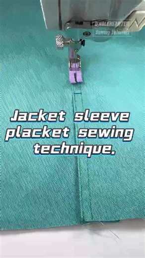 Jacket sleeve placket sewing technique.