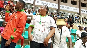 Netball Association of Malawi General Secretary Yamikani Khungwa-Kauma couldn't just hold herself but rather dance for our beloved Queens, Despite the defeat Malawi showcased a good display. Frolence Jeke and Stella Matelezi in absence of our Prominent Goal shooter, Joyce Mvula were marvelous to watch last evening . AFRICA NETBALL CUP | Edwin Mbewe