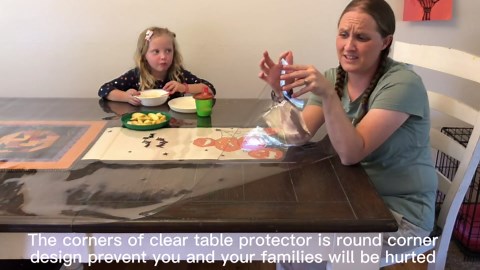 Wadrac Thick Round Furniture Table Protector Clear Plastic Tablecloth Wipeable Water Heat Dust Resistant Table Top Cover PVC Coffee Dining Banquet Dinner Buffet Tabletop Protective Pad 44 inch