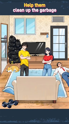 Brain Puzzle 2: Logic Twist level Clean up the garbage