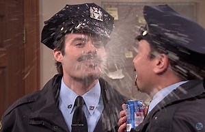 Bill Hader, Jimmy Fallon reunite to dress like cops, spit food at each other, laugh a lot