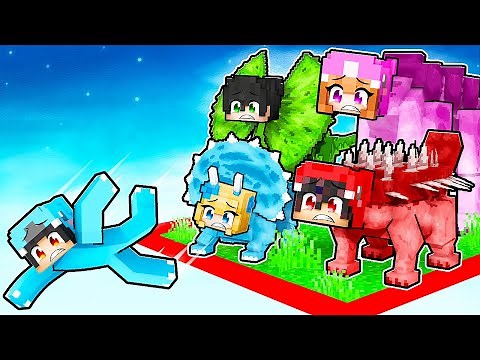 Locked on ONE BLOCK But We're DINOSAUR MOBS With CRAZY FAN GIRL!