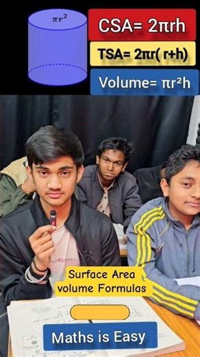 Surface area and volume Formulas | Cylinder formulas | Class 9 and 10 formulas #shorts #ytshort