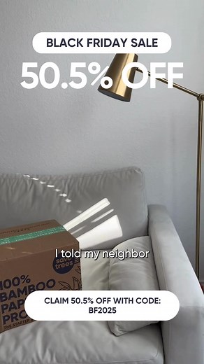 Swap trees for bamboo — and save big. 🌱 This Black Friday only: 50.5% off your first auto-ship order. Plastic-free, toxin-free, 100% bamboo. Better for you, better for the planet. | Save Trees