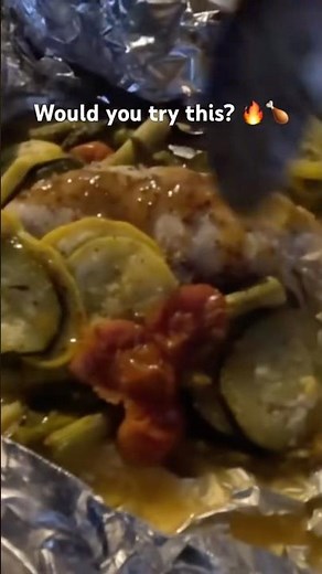 Campfire Foil Packet Dinner 🔥 Easy + “Bussin” 😋 #outdoorcooking #campinglife #campingfood
