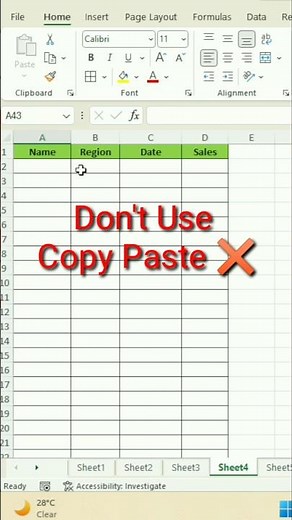 Stop Copy Paste ‼️ Combine Multiple Sheets Instantly #Shorts #Excel #ExcelTips #ShortsFeed