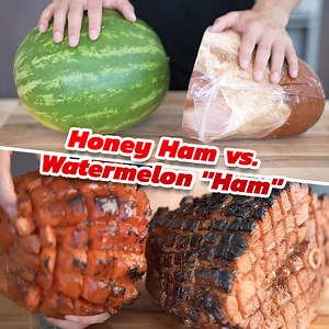 7.7K views · 231 reactions | Will A Watermelon "Ham" Taste Similar To Honey Ham? | Nick DiGiovanni | Facebook