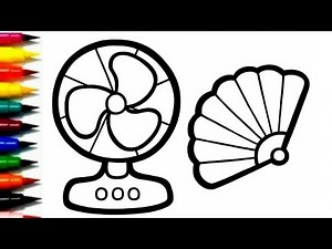 Fan Drawing, Painting and Coloring for Kids & Toddlers | Drawing and coloring for #art #coloring