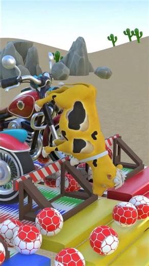 Angry Cow Challenge Begins! 😈🐮 #shortsviral #cartoon #3danimation #kidsfun #kids