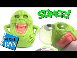 Ghostbusters Slimer Squishy Eyeball Popping Slime Ghost Toy Video Review