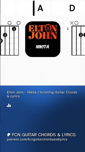 Elton John - Nikita | Scrolling Guitar Chords & Lyrics preview