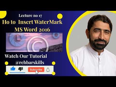 How to Add a Watermark in MS Word 2016 (Text & Image Guide),Page color and Page border in urdu/Hindi
