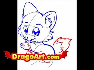 How to draw a cute wolf, step by step