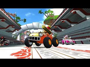 Sonic & SEGA All Stars Racing 4 way split screen Marathon pt1