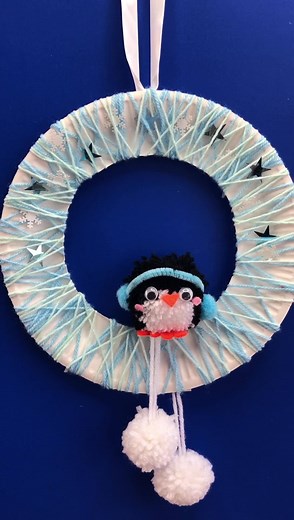 15K views · 45 reactions | Super cute and easy PomPom Wreaths for kids! https://www.redtedart.com/pompom-penguin-paper-plate-wreath-craft-for-kids/ | Red Ted Art | Facebook