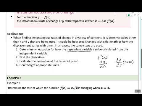 Instantaneous rate of change (Methods)