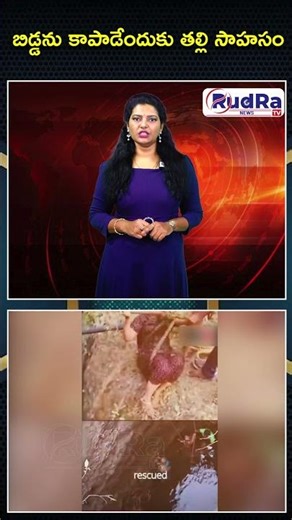 బిడ్డను కాపాడేందుకు తల్లి సాహసం || #rudratvnews #motherlove