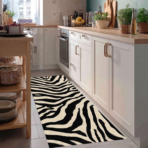 Zebra Print Runner Rug, Black and White Animal Pattern Carpet,stylish Long Runner - Etsy