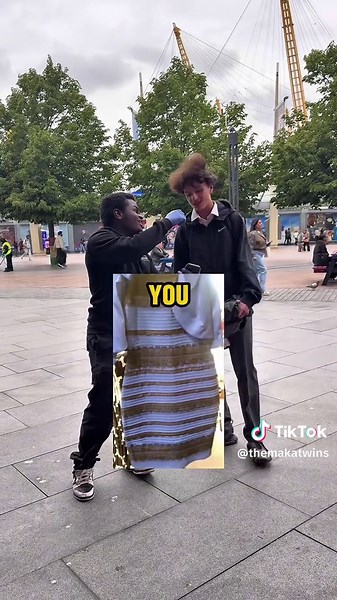 Let’s settle this argument… it’s clearly black and blue!👗 #themakatwins #dress #whatcolouristhewhiteandgolddress #streetinterview #comedy