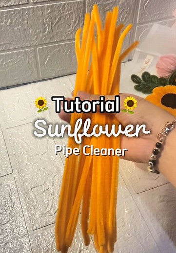 Pipe cleaner sunflower🌻 -Locha.flo #fypシ #foryou #kawatbulu #buketpipecleaner #buketkawatbulu #tutorialpipecleaner #buketwisuda