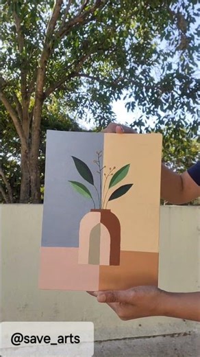 Minimal Abstract Vase Painting | Easy Canvas Art for Beginners 🎨