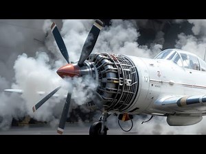 Great OLD PROPELLER Airplane Engines Cold Starting up and Heavy Sound 12