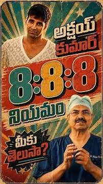 అక్షయ్ కుమార్ 8:8:8 నియమం మీకు తెలుసా? | Dr. Ch Mohana Vamsy