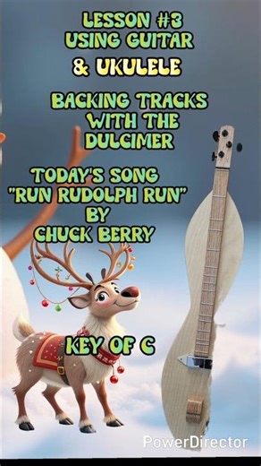Free lessons for the dulcimer Run Rudolph Run ukulele backing track