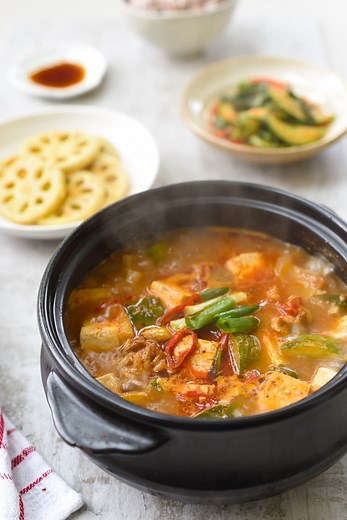 Doenjang Jjigae (Soybean Paste Stew with Pork and Vegetables)