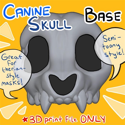 Canine Skull Mask 3D Print File - Etsy UK