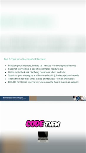 Online Interview Tip: Use Colorful Post-it Notes! #shorts