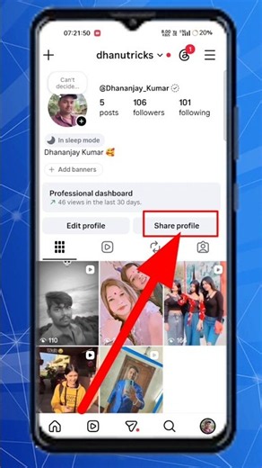 instagram id ka link kaise copy kare | how to copy link in instagram account #shorts #copylink