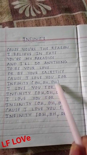 #infinity song lyrics 💓