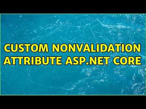 Custom nonvalidation attribute ASP.NET Core (2 Solutions!!)