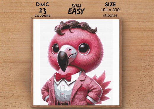 Cute Flamingo Cross Stitch Pattern, Modern Animal Embroidery (PDF) - Etsy Australia