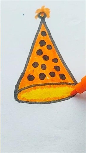 how to draw birthday cap | easy birthday cap drawing for kids #shorts #viral #painting #kids #art