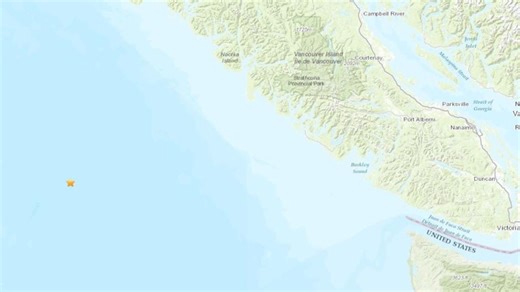Magnitude 5 earthquake recorded off the coast of Vancouver Island