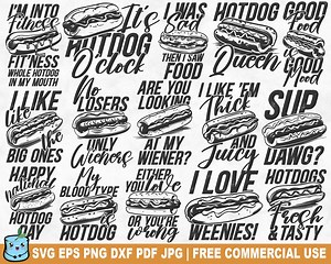 Hotdogs SVG Bundle, Funny Hotdog SVG Cut File for Cricut Silhouette, Fast Food Truck Printable PNG for Shirts Mugs Crafts - Etsy