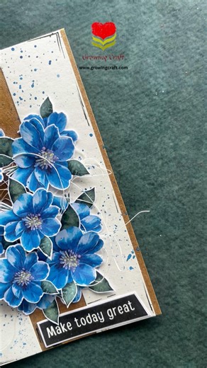 Blue handmade paper flowers #cardmaking #fussy #quickcardmaking #diy #growingcraft #scrapbooking