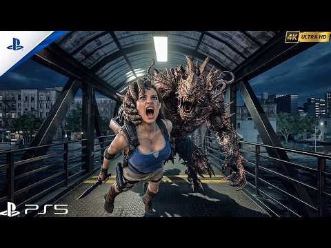 Nemesis Clock Tower Boss Fight LOOKS ABSOLUTELY SCARY on PS5 | Ultra Realistic Graphics [4K] RE 3