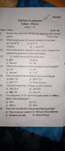 IInd Term ExaminationRSJ402Subject - PhysicsClass -  2Time... | Filo