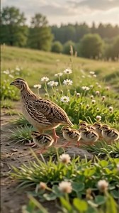 So Cute! Mother Quail Walking with Her Babies 🐣🌾 #Shorts⁠