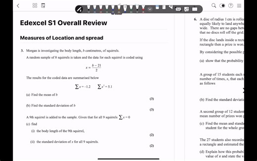 爱德思A-level统计S1总复习（上）【拯救你的考试】Edexcel Statistics 1 平均数，中位数 方差标准差，插值法