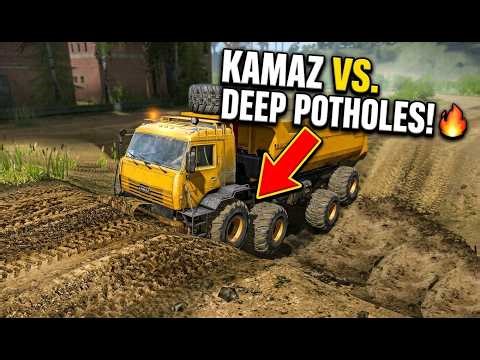 KAMAZ POLAR FORWARDER vs DEEP Potholes! 💥 MudRunner