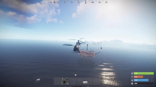 RUST 飞机 刷石油平台还能包接送？顺手开走系统的运输机。