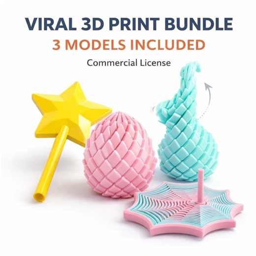 Viral 3D Print Bundle STL 3MF, Business Starter Pack + Commercial License, Tap to Pay Wand, Dragon Egg Fidget, Spinner Toy, Sell 3D Prints - Etsy