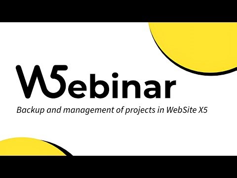 Backup and management of projects in WebSite X5
